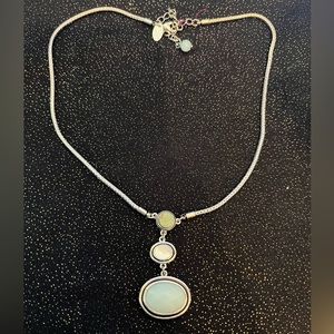 Lia Sophia Silver Necklace with Blue and Yellow Accents
